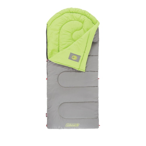 Coleman - Dexter Point™ Regular Cool Weather Sleeping Bag, Gray/lime