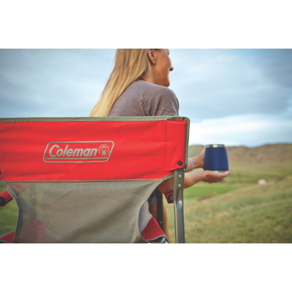 Coleman - Outpost™ Breeze Steel Deck Chair - Red