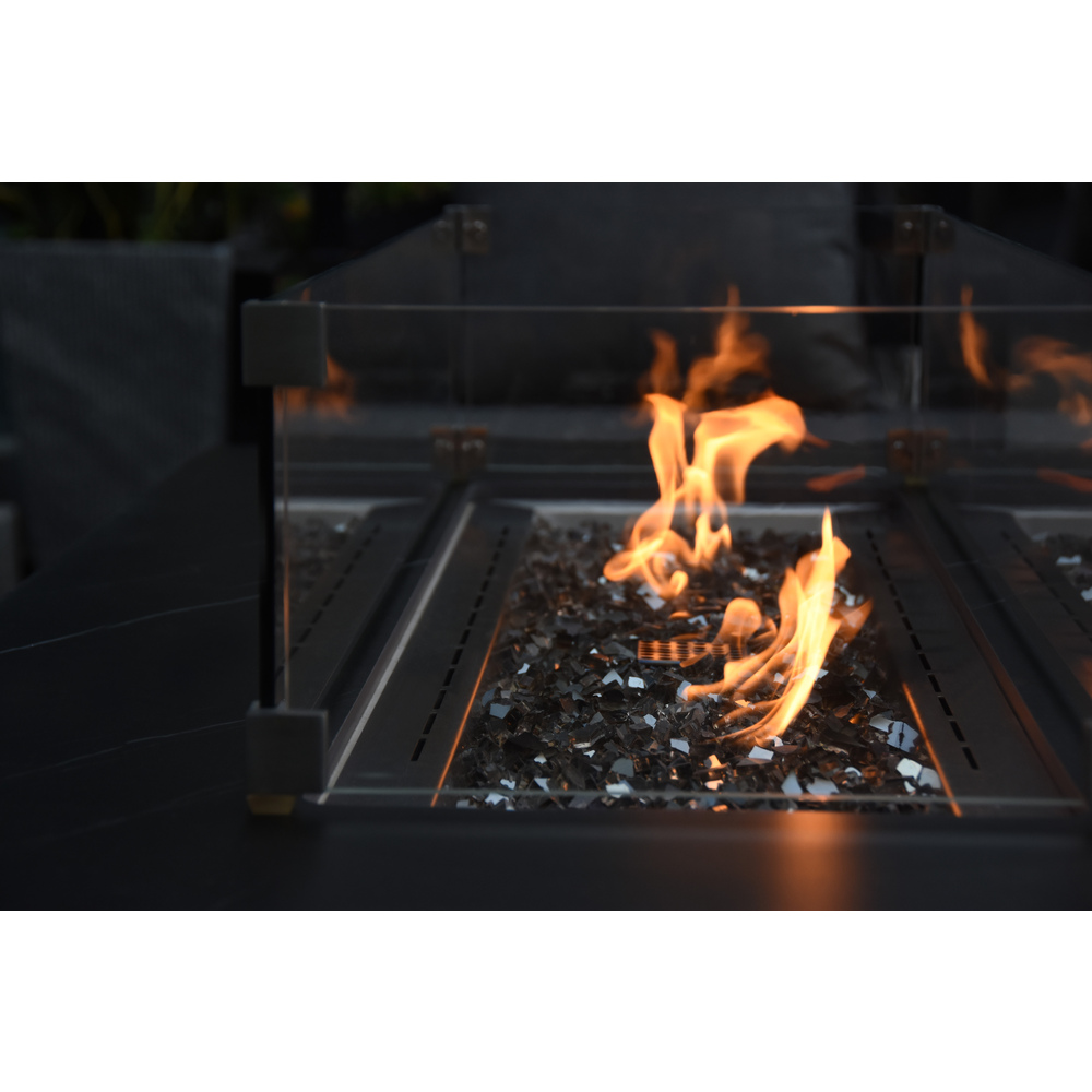 Elementi Plus - Varna Porcelain Fire Table - Black Rectangle - NG