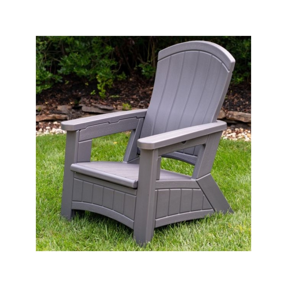 Suncast - Adirondack Chair w/Storage - Peppercorn