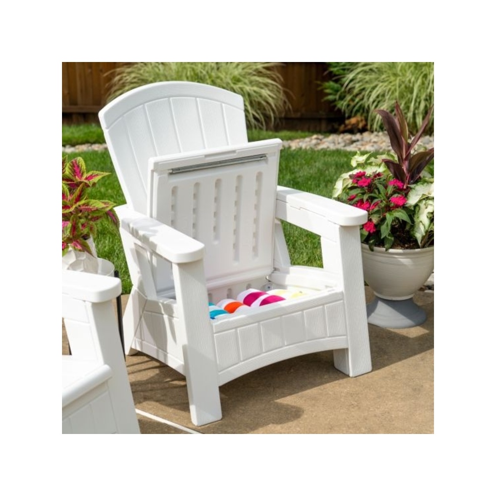 Suncast - Adirondack Chair w/Storage - White