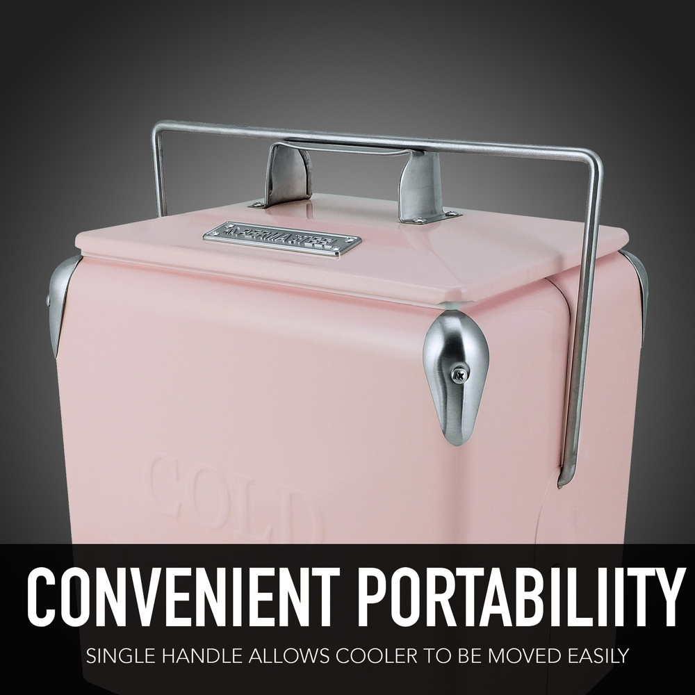 Permasteel - 14qt Portable Patio Cooler - Pink
