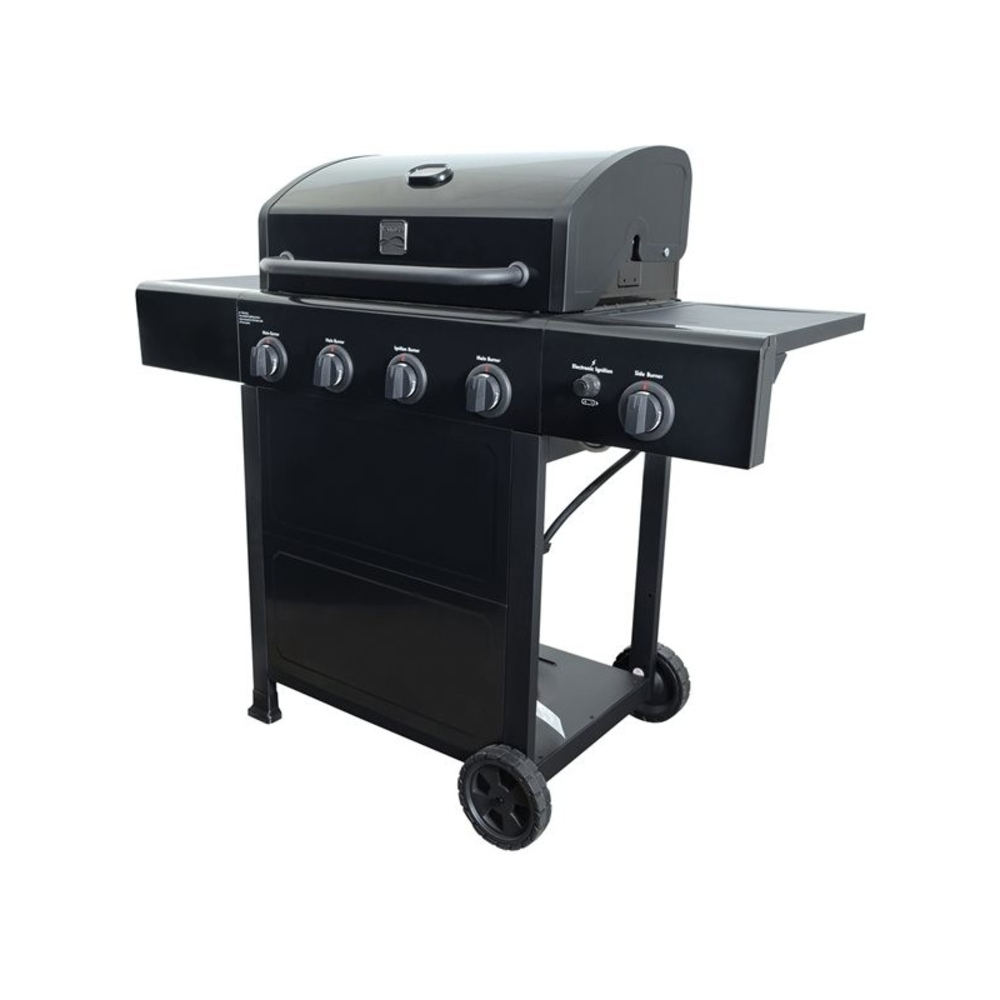 Kenmore - 4 Burner Gas Grill Plus Side Burner - All Black