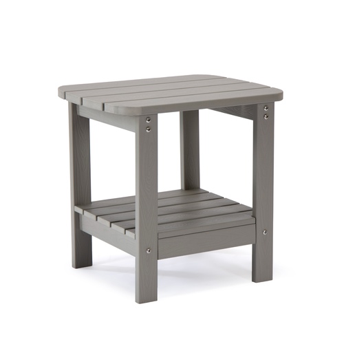 Tanfly - Side Table W/shelf - Light Gray