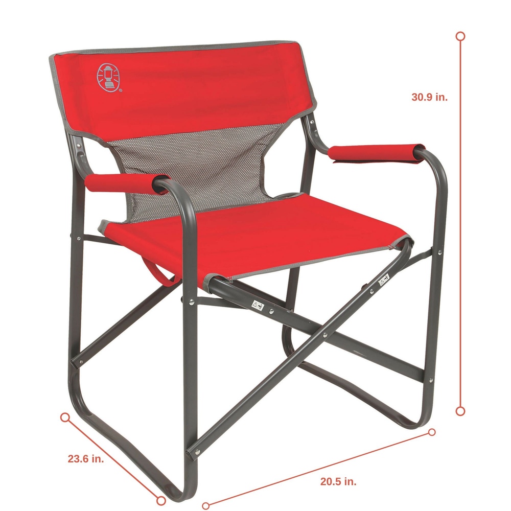 Coleman - Outpost™ Breeze Steel Deck Chair - Red