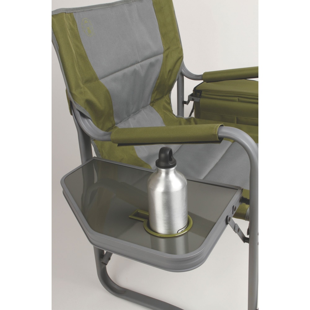 Coleman - Xl Director's Chair With Side Table And 9 Can Soft Cooler - Green/gray