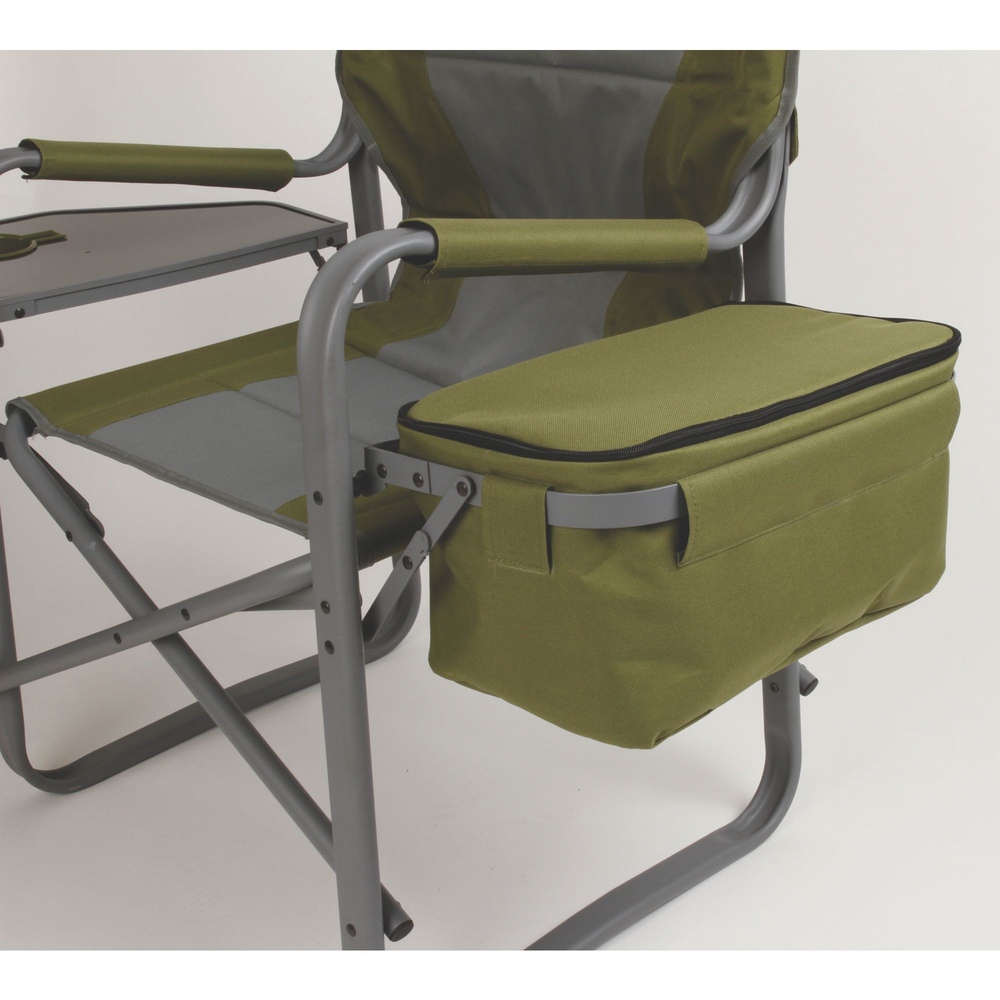 Coleman - Xl Director's Chair With Side Table And 9 Can Soft Cooler - Green/gray