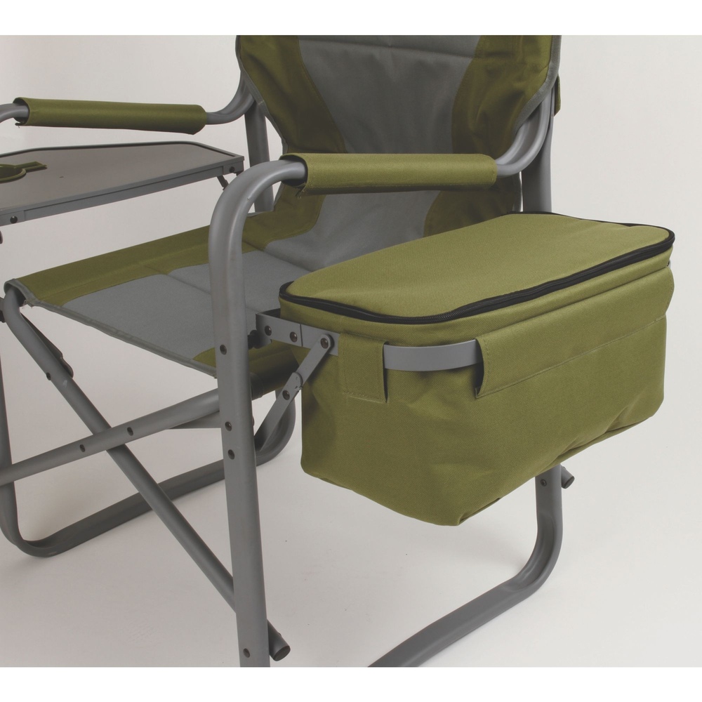 Coleman - XL Director's Chair with Side Table and 9 Can Soft Cooler - Green/Gray