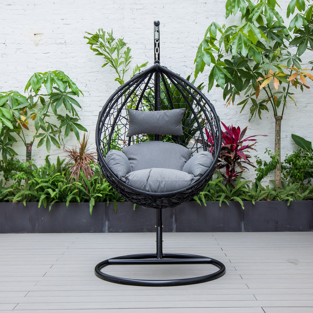 Backyard Lifestyles - Swing Chair - Black Frame W/gray Cushion