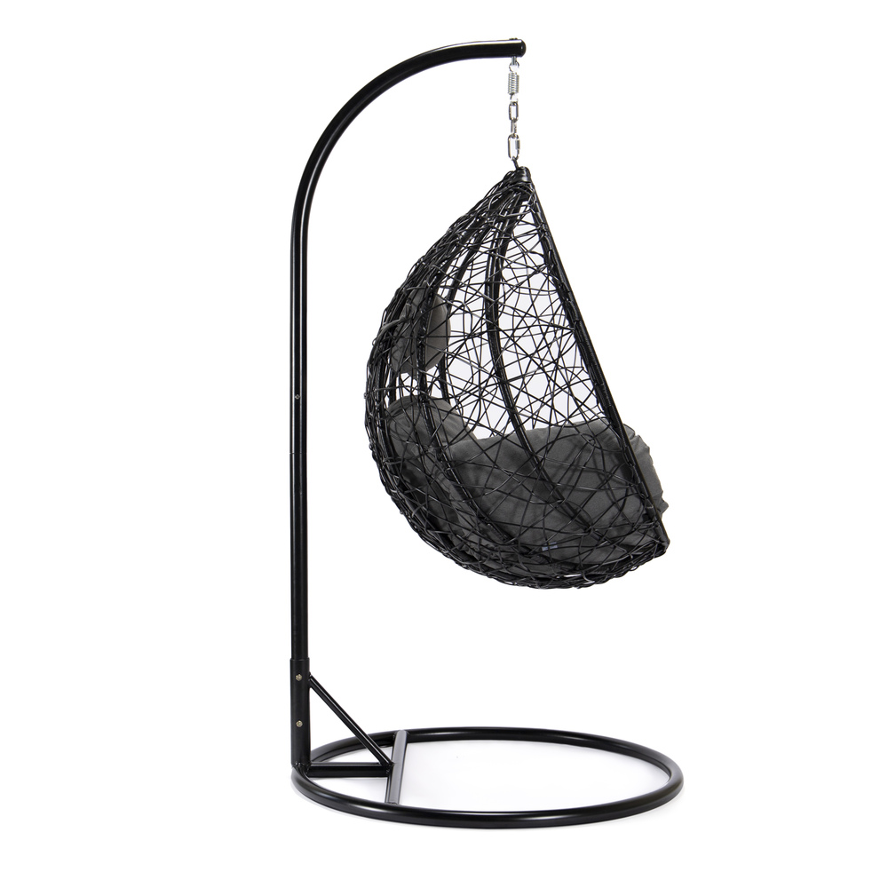 Backyard Lifestyles - Swing Chair - Black Frame W/gray Cushion