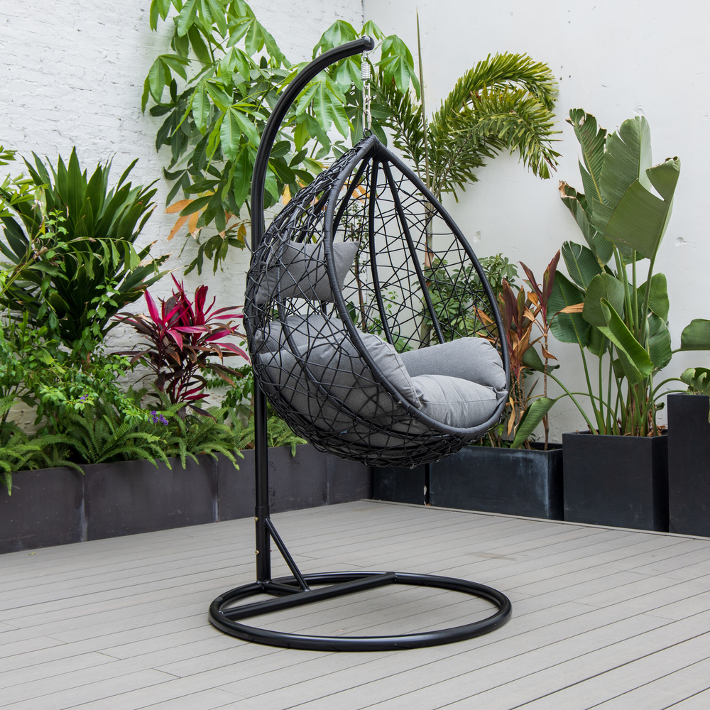 Backyard Lifestyles - Swing Chair - Black Frame W/gray Cushion