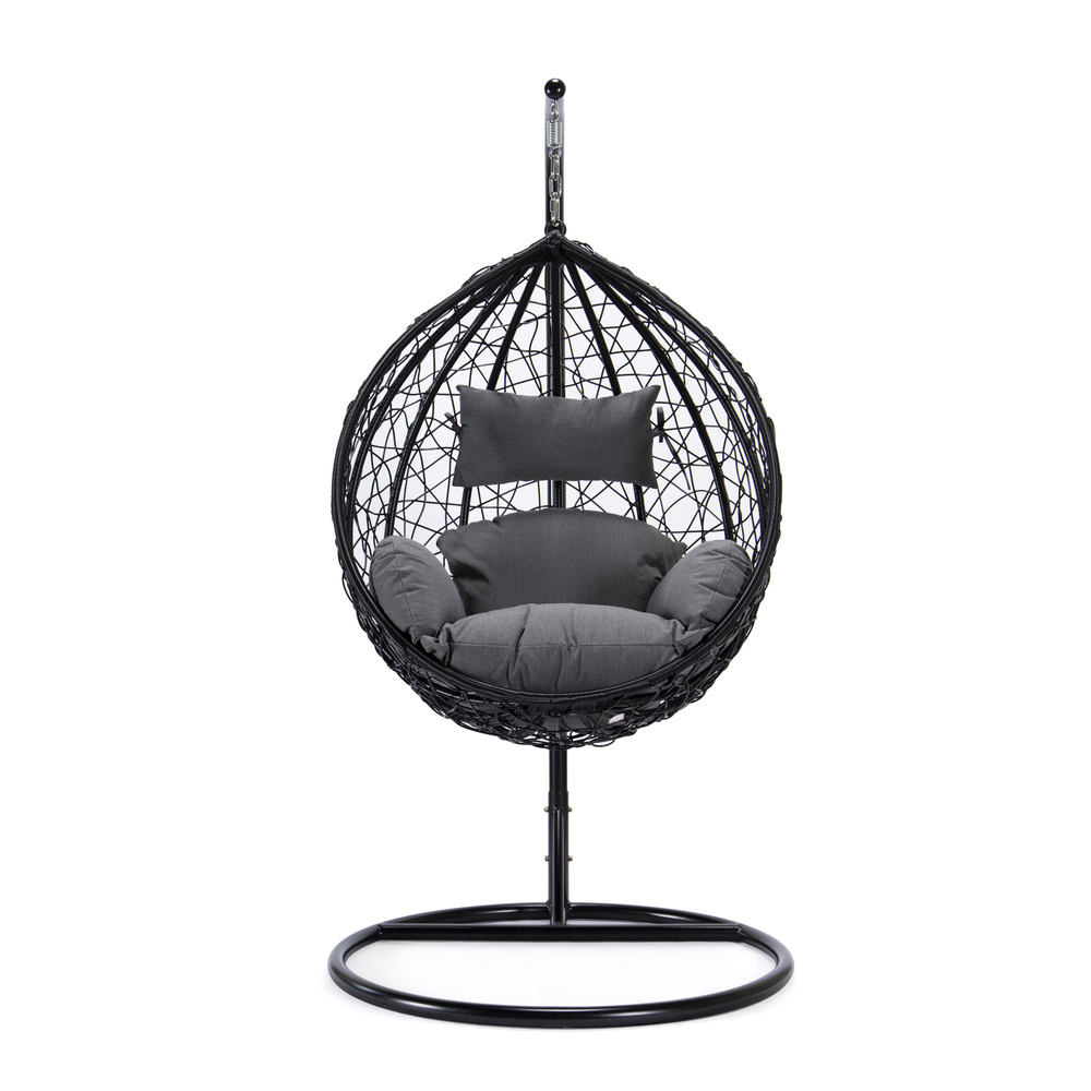 Backyard Lifestyles - Swing Chair - Black Frame W/gray Cushion