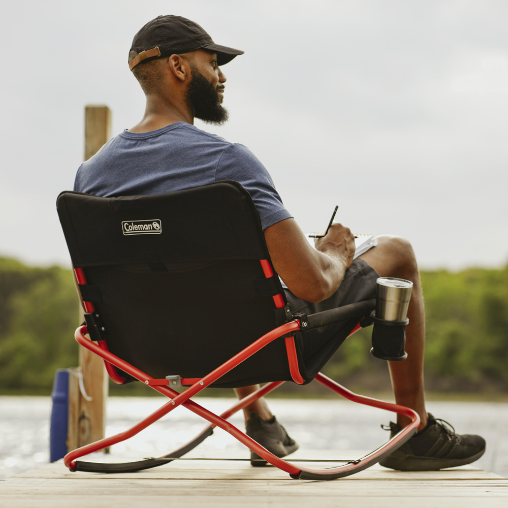 Coleman - Cross Rocker Chair - Black/Red