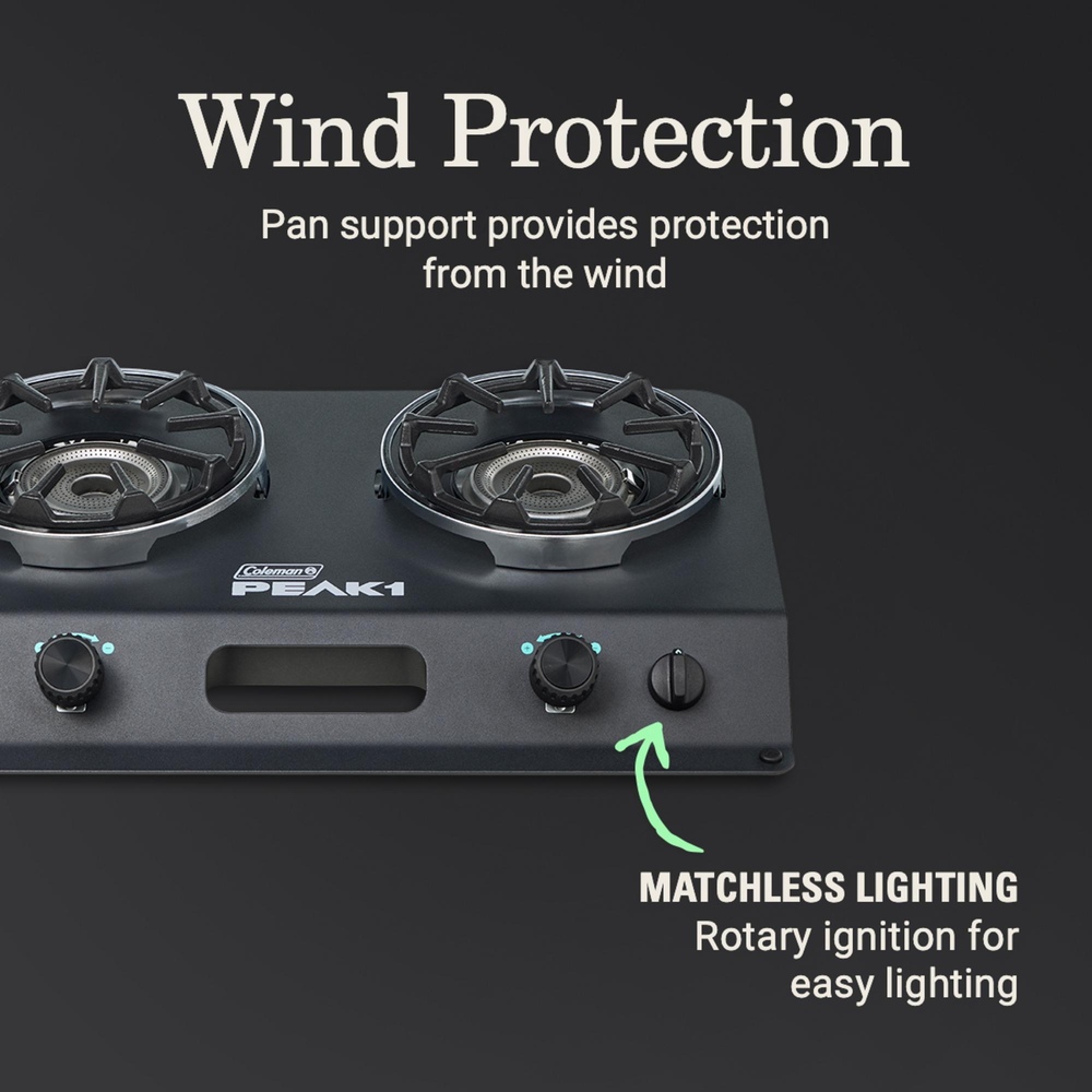 Coleman - Propane Stove 2-burner Peak 1 W/case - Black