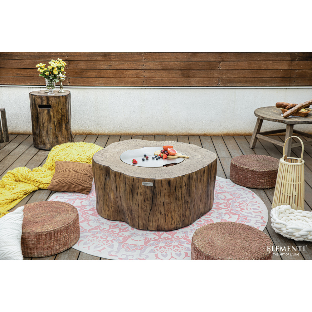 Elementi - Manchester Fire Table - Redwood - Ng