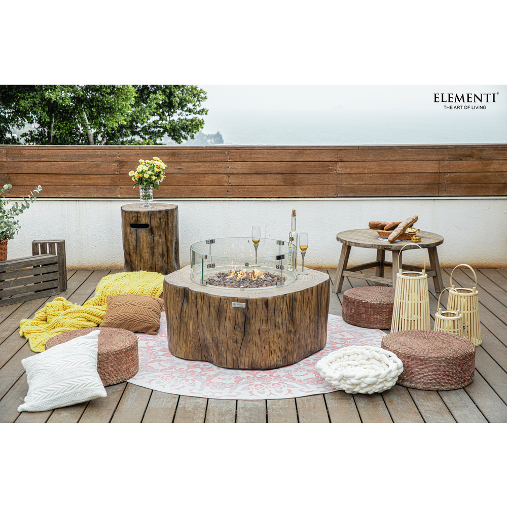 Elementi - Manchester Fire Table - Redwood - Ng