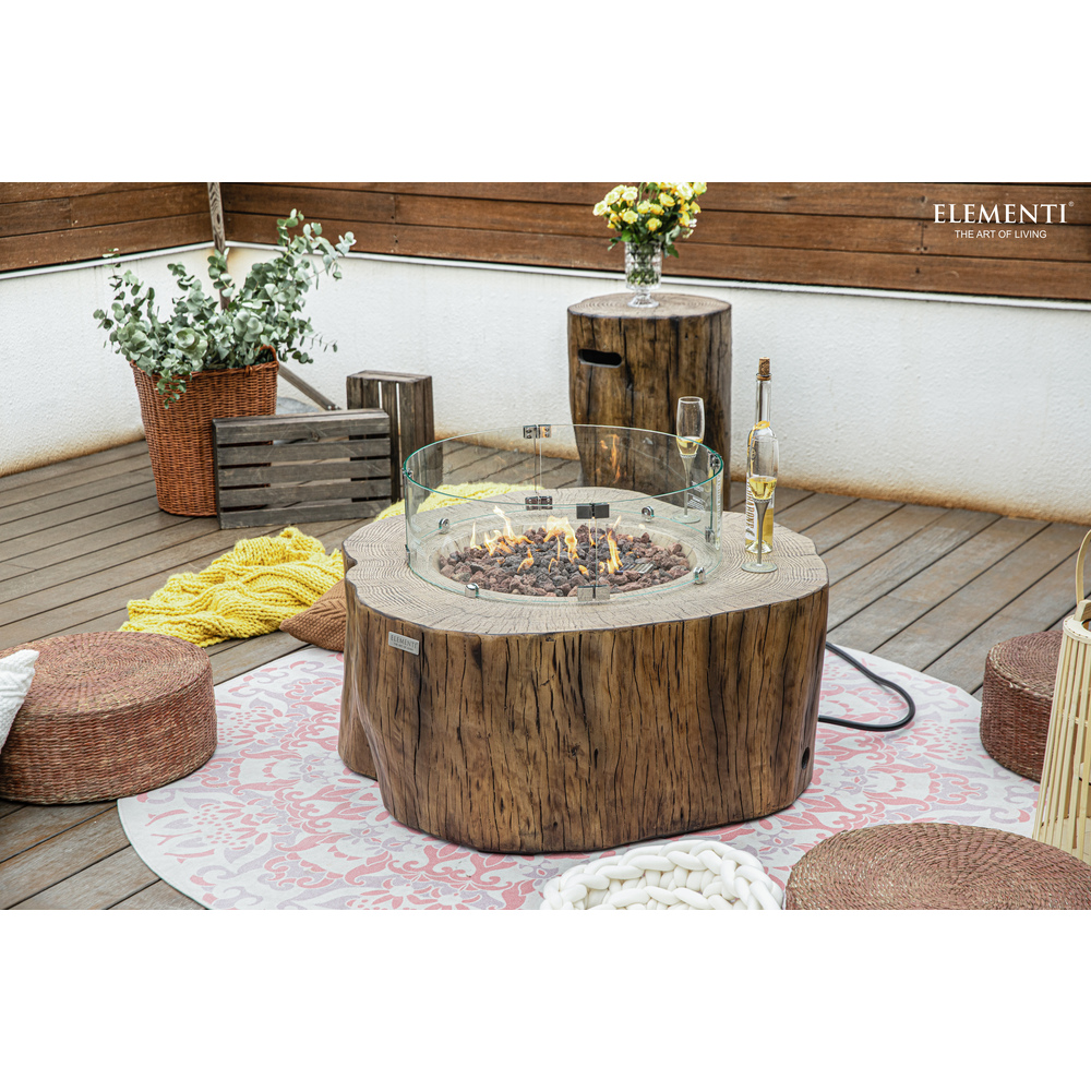 Elementi - Manchester Fire Table - Redwood - Ng