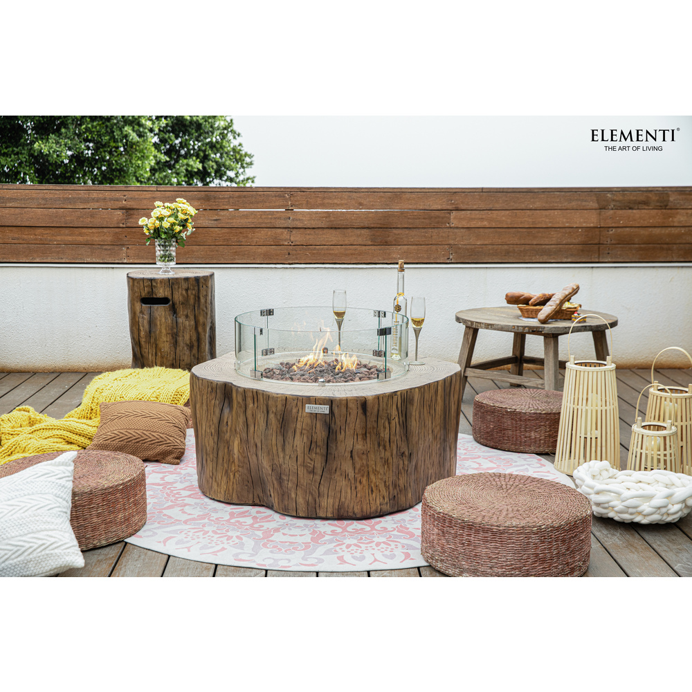 Elementi - Manchester Fire Table - Redwood - Ng
