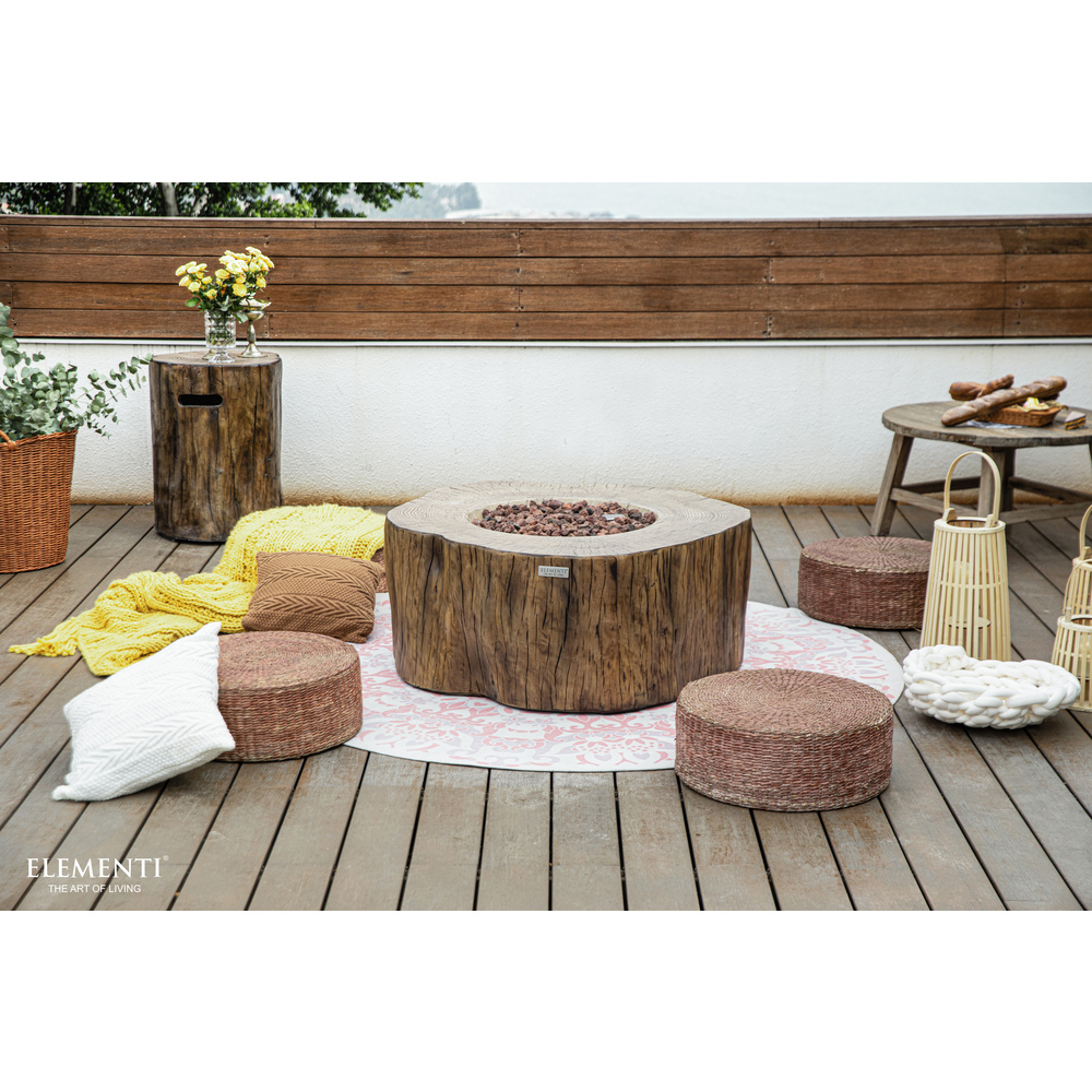 Elementi - Manchester Fire Table - Redwood - Ng