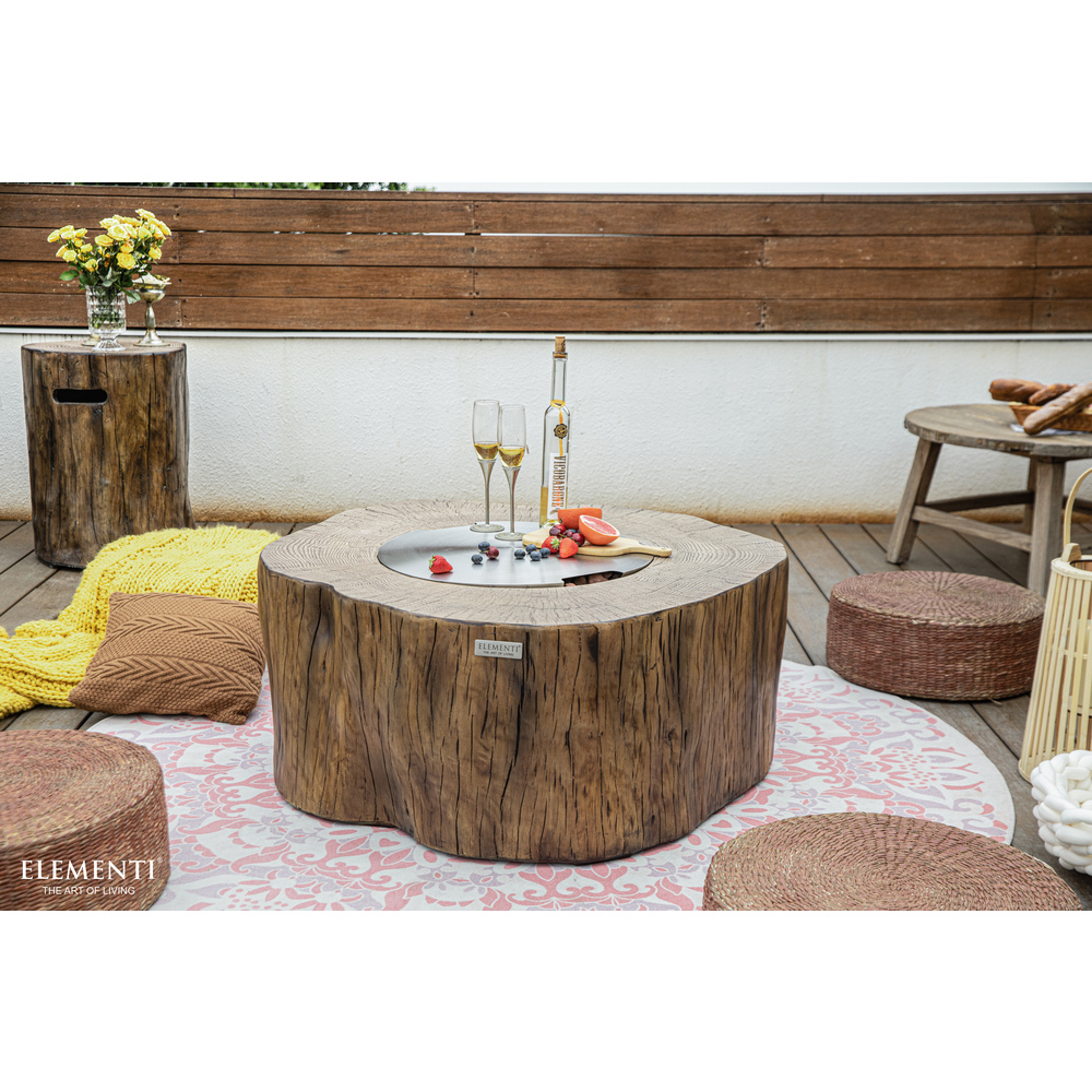 Elementi - Manchester Fire Table - Redwood - Ng