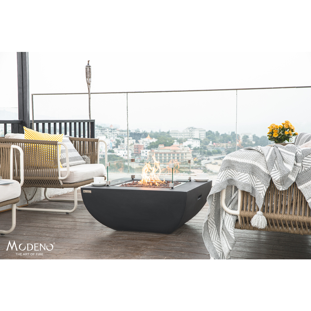 Modeno - Aurora Fire Table Square Black - Ng