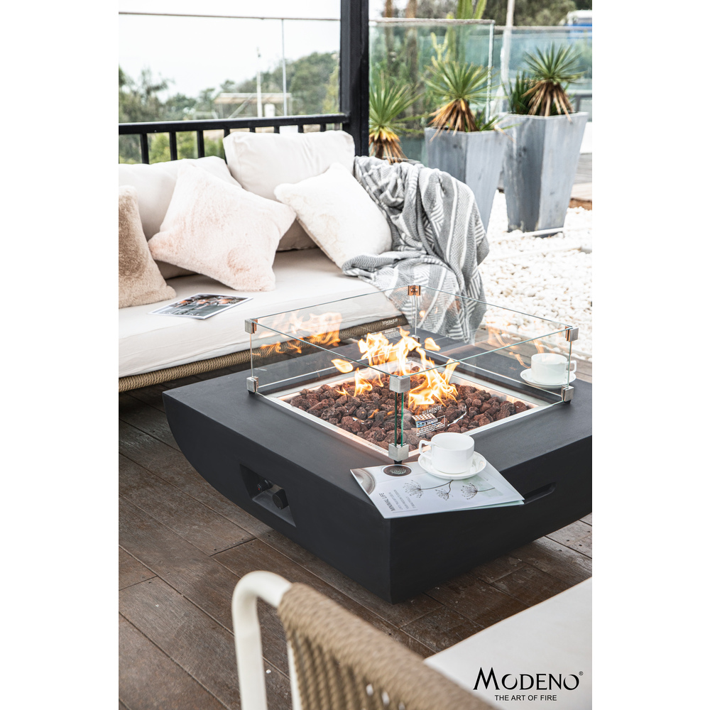 Modeno - Aurora Fire Table Square Black - Ng
