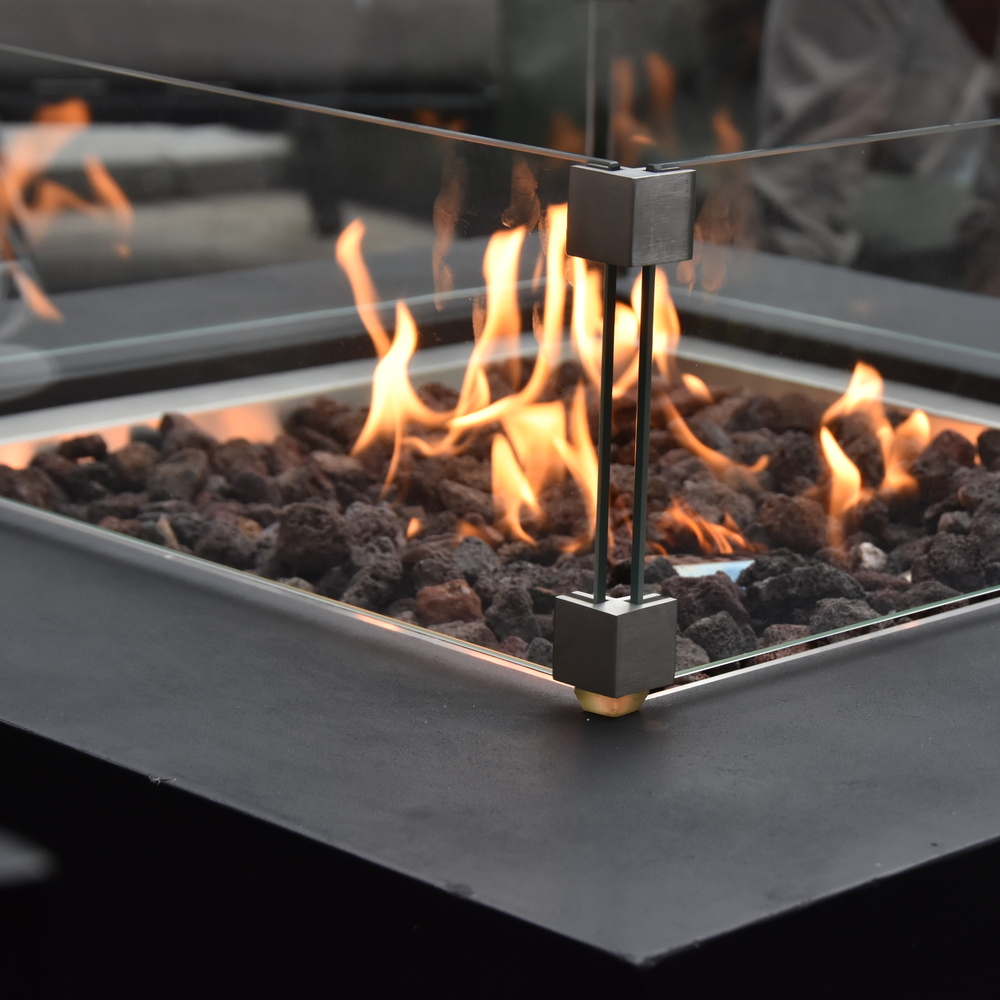 Modeno - Aurora Fire Table Square Black - Lp