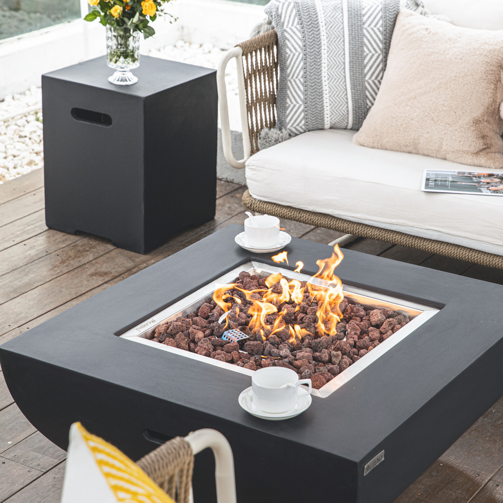 Modeno - Aurora Fire Table Square Black - Lp