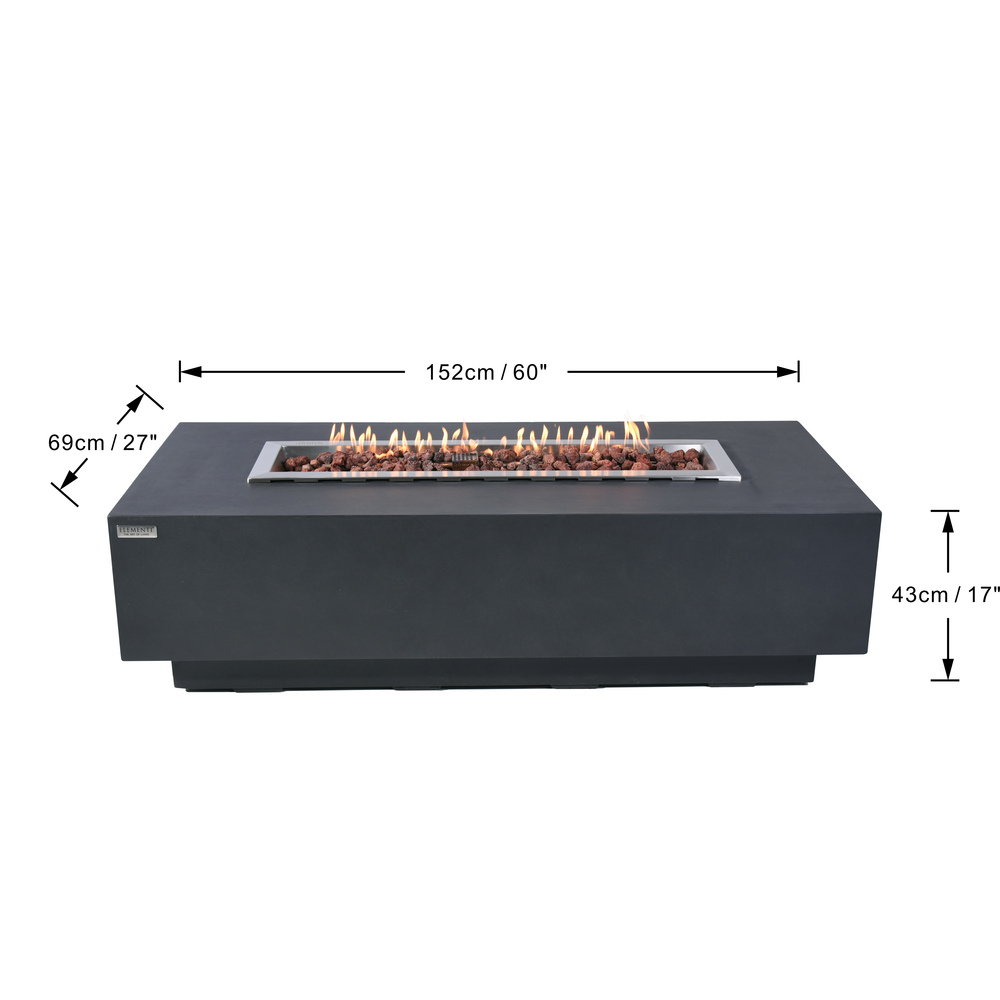 Elementi - Granville Fire Table - Dark Gray - Lp