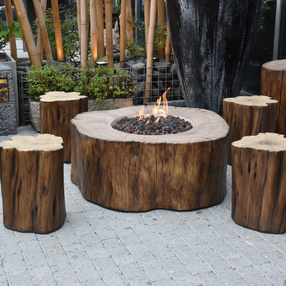 Elementi - Manchester Fire Table - Redwood - Lp