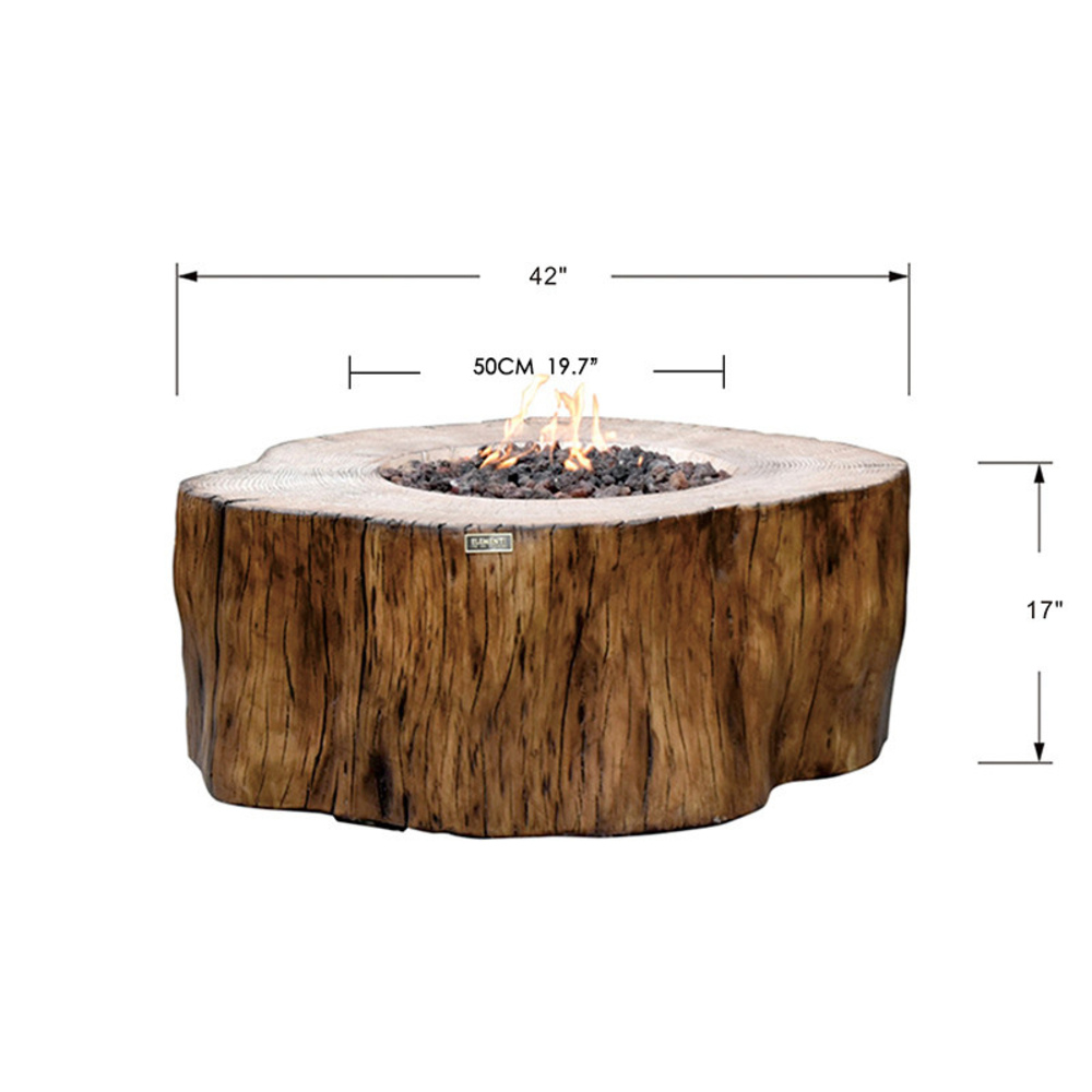 Elementi - Manchester Fire Table - Redwood - Lp