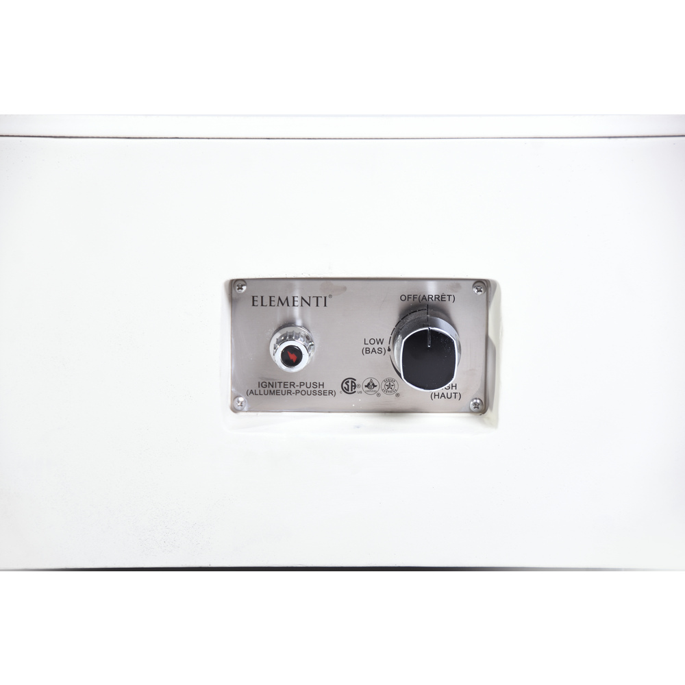 Elementi Plus - Athens Porcelain Top Fire Table - White Rectangle- Ng