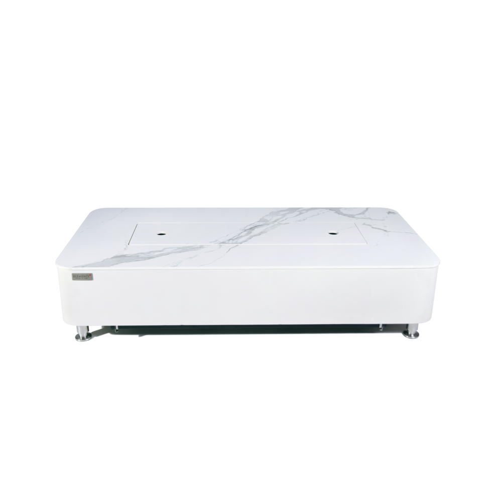 Elementi Plus - Athens Porcelain Top Fire Table - White Rectangle- Ng