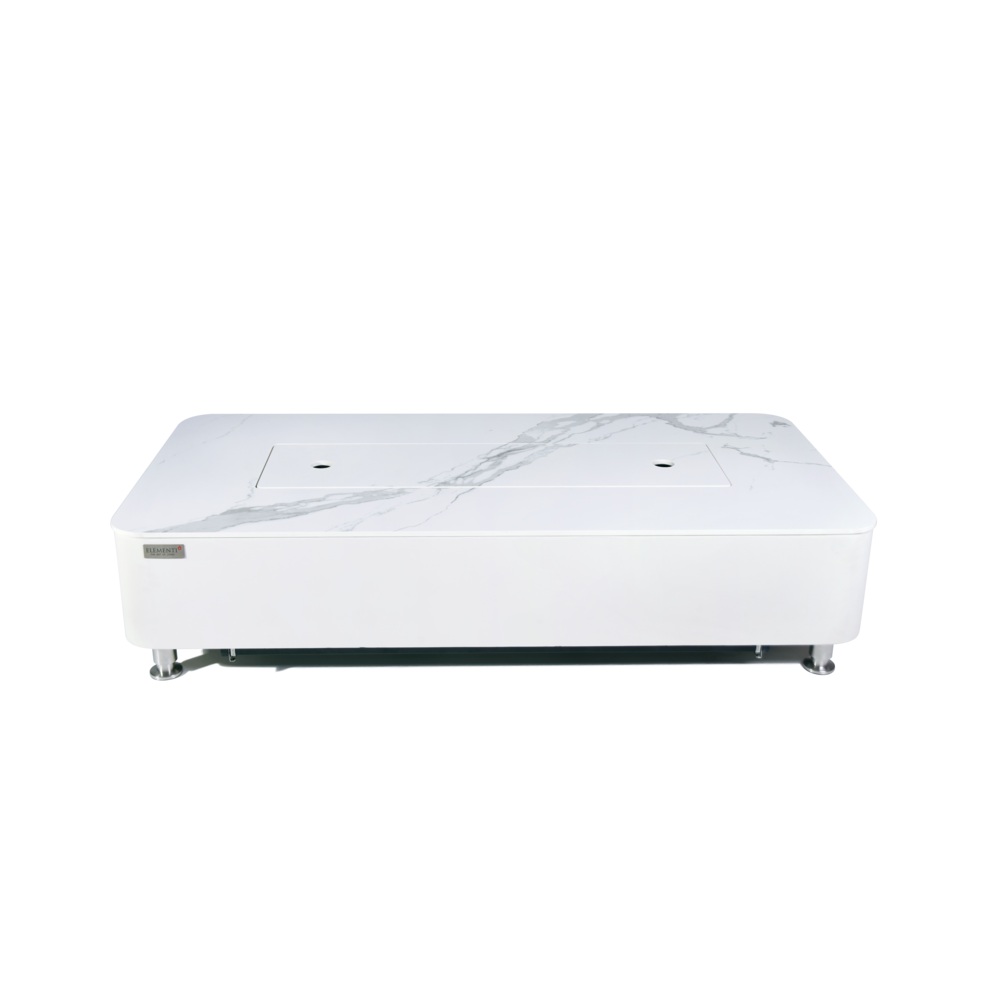 Elementi Plus - Athens Porcelain Top Fire Table - White Rectangle- NG