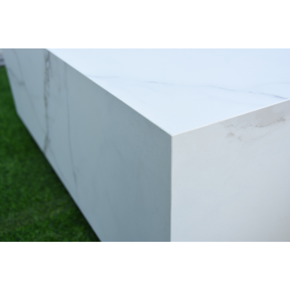 Elementi Plus - Bianco Porcelain Fire Table - White Square - Lp