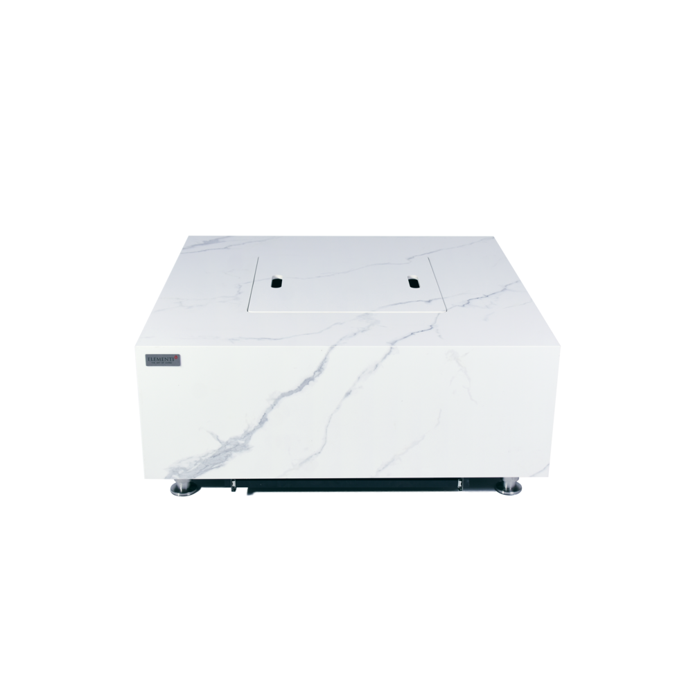 Elementi Plus - Bianco Porcelain Fire Table - White Square - Lp