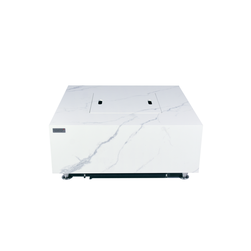 Elementi Plus - Bianco Porcelain Fire Table - White Square - LP