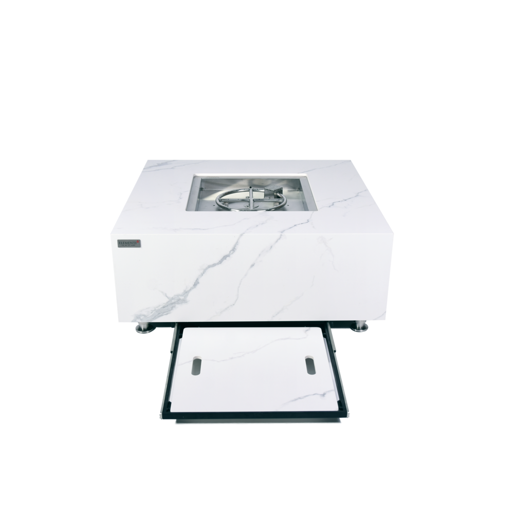 Elementi Plus - Bianco Porcelain Fire Table - White Square - LP