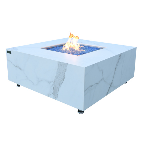 Elementi Plus - Bianco Porcelain Fire Table - White Square - LP