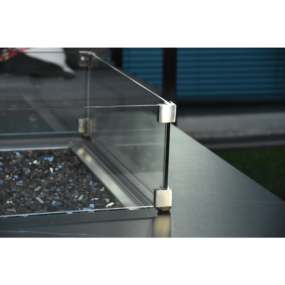 Elementi Plus - Sofia Porcelain Fire Table - Black Square - Ng