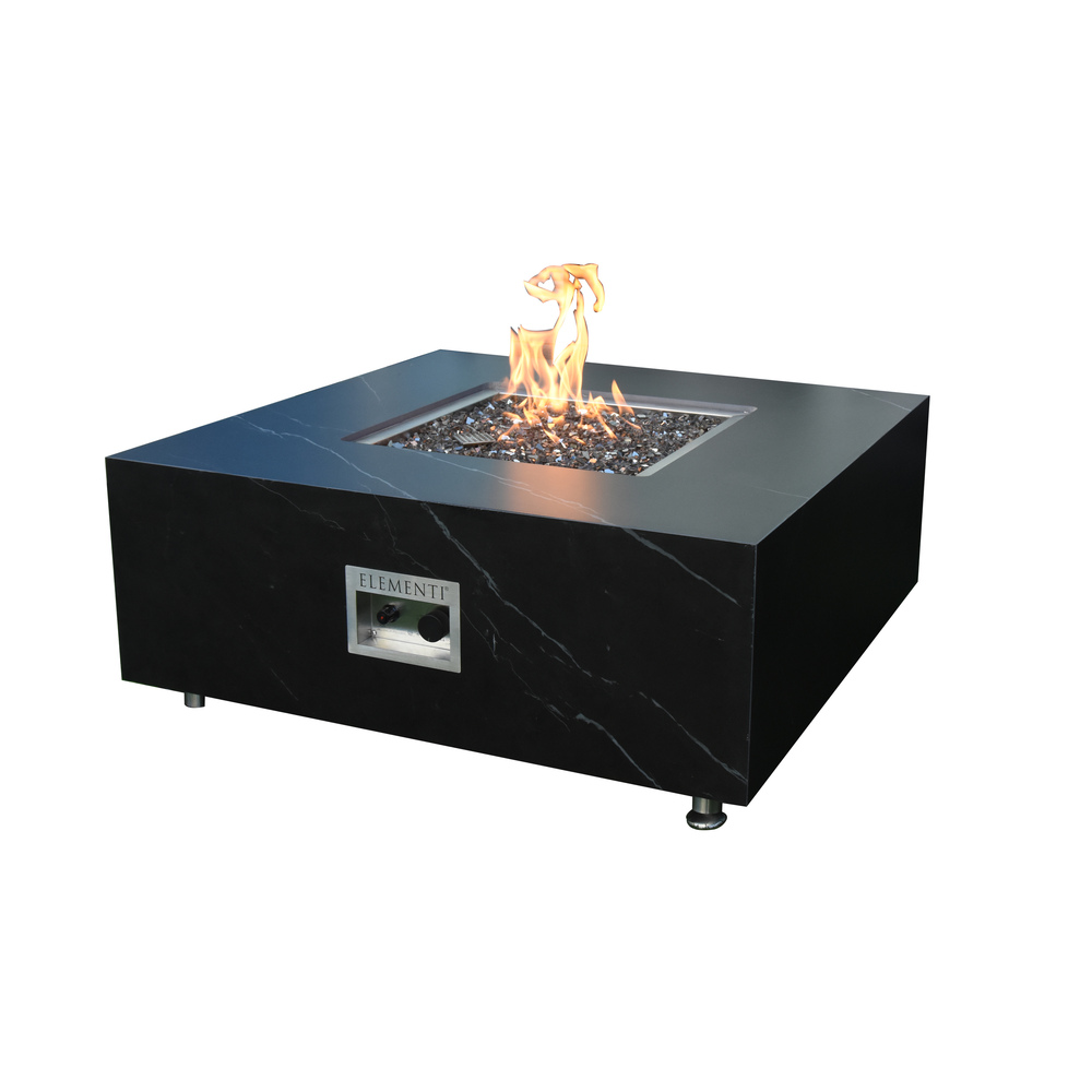 Elementi Plus - Sofia Porcelain Fire Table - Black Square - Ng