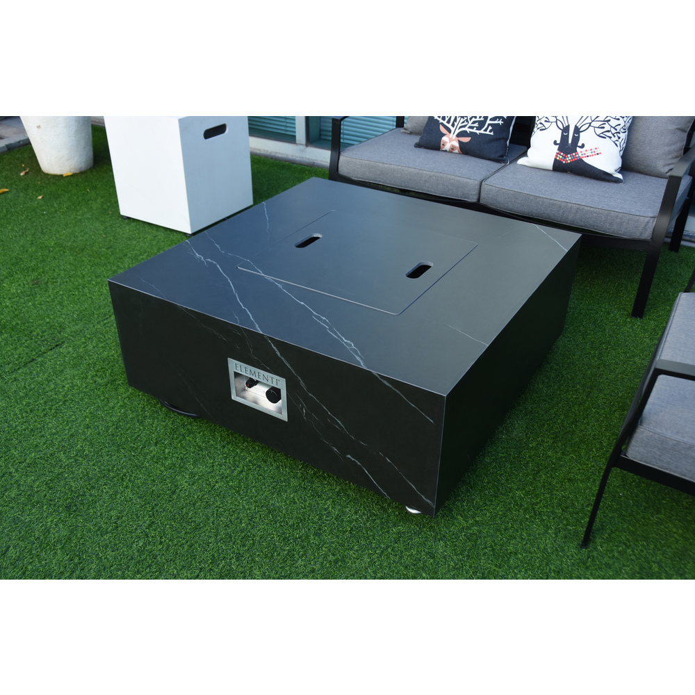 Elementi Plus - Sofia Porcelain Fire Table - Black Square - NG