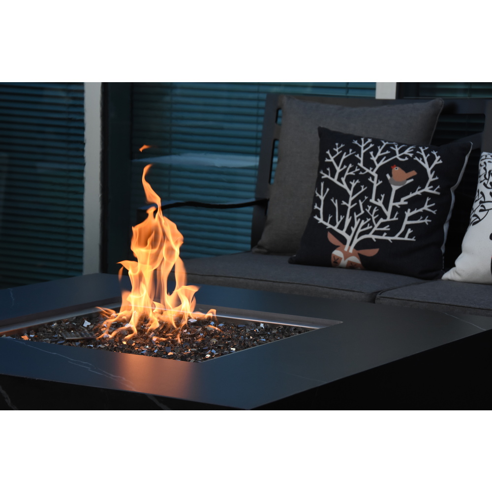 Elementi Plus - Sofia Porcelain Fire Table - Black Square - NG