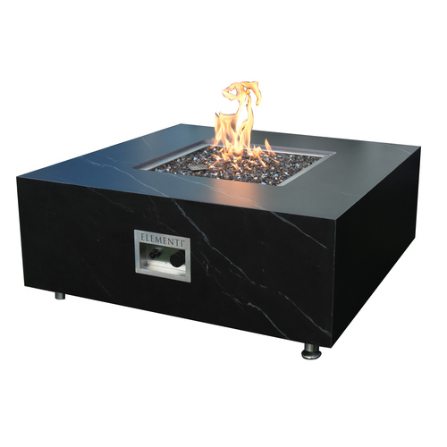 Elementi Plus - Sofia Porcelain Fire Table - Black Square - NG