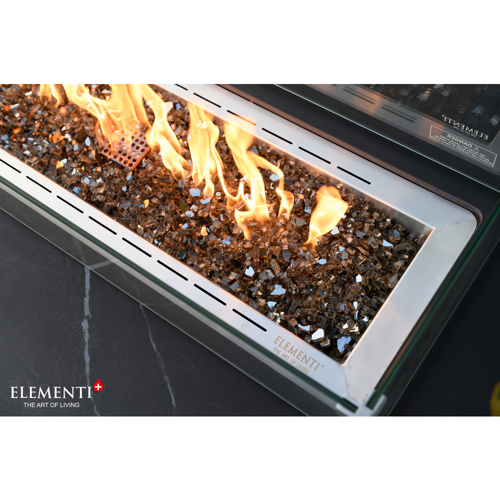 Elementi Plus - Valencia Porcelain Top Fire Table - Black Rectangle- NG