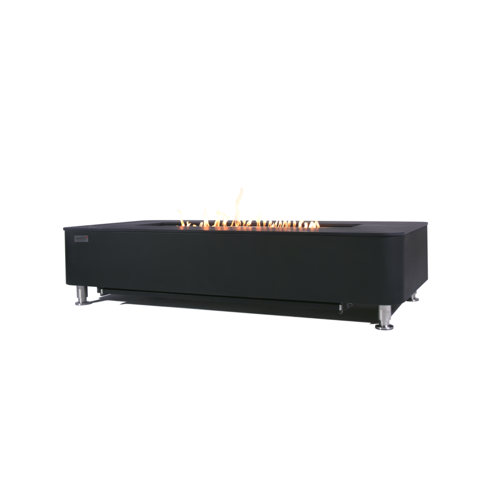 Elementi Plus - Valencia Porcelain Top Fire Table - Black Rectangle- Ng