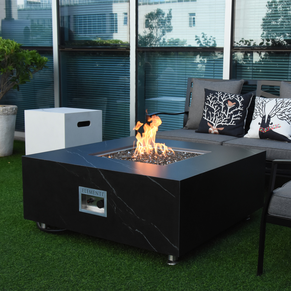 Elementi Plus - Sofia Porcelain Fire Table - Black Square - Lp