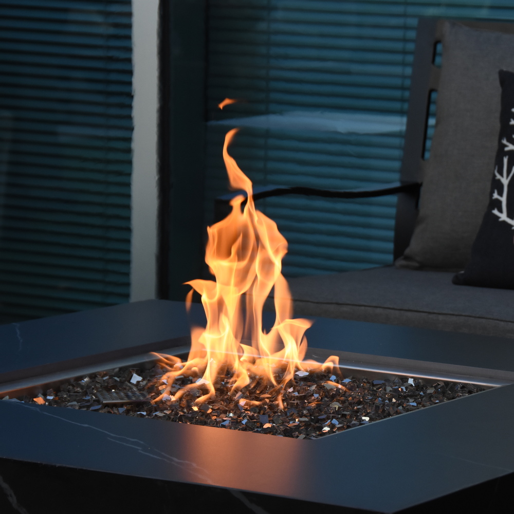 Elementi Plus - Sofia Porcelain Fire Table - Black Square - LP