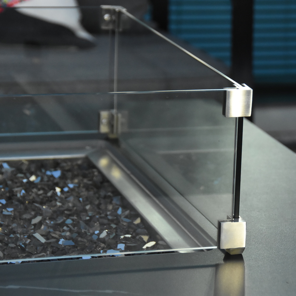 Elementi Plus - Sofia Porcelain Fire Table - Black Square - Lp