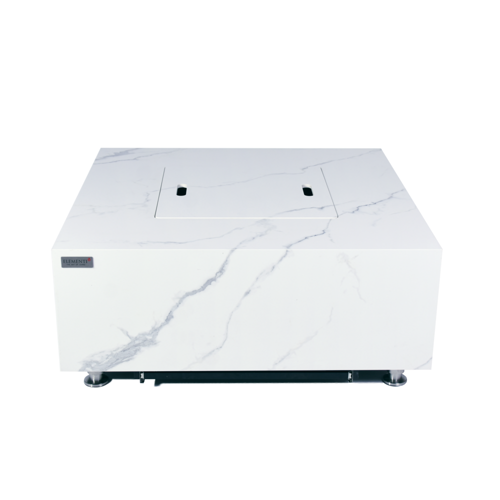 Elementi Plus - Bianco Porcelain Fire Table - White Square - Lp